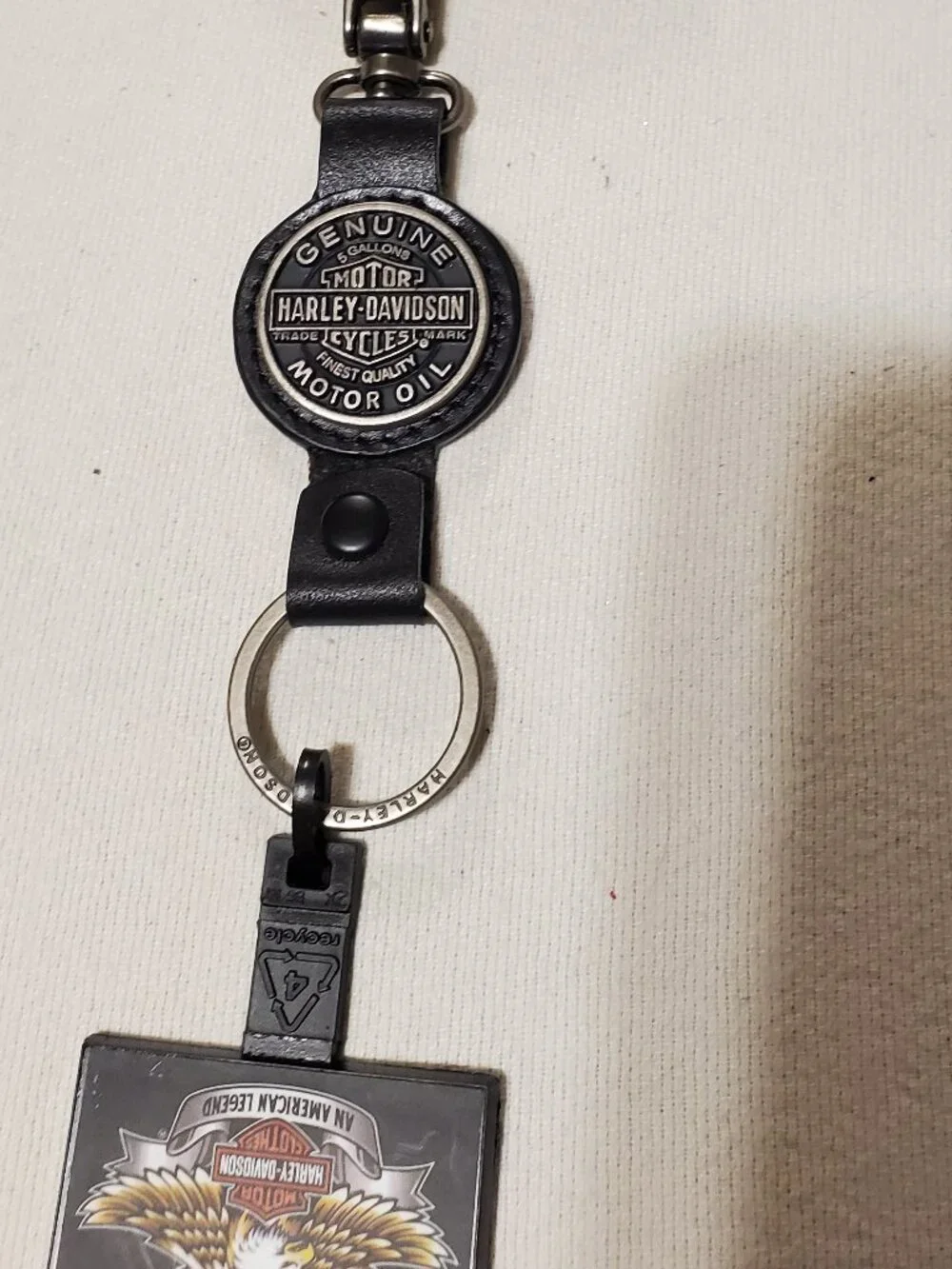 Harley-Davidson Vintage LEATHER Keychain - Brand New W/tag (& giftbox)